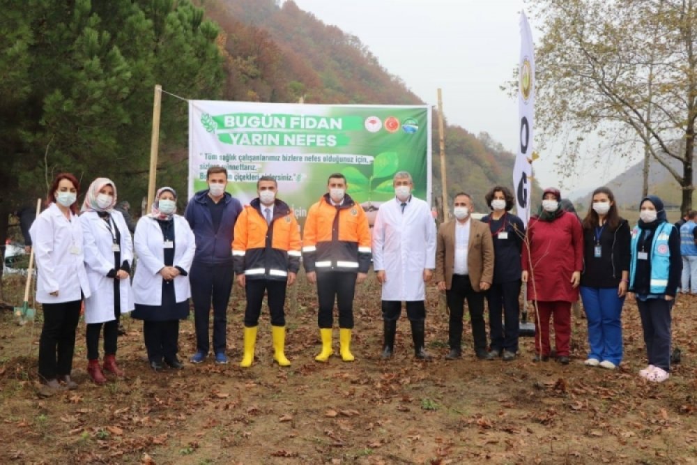 İlçemizde 750 Adet Fidan Toprakla Buluştu